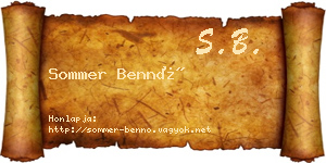 Sommer Bennó névjegykártya